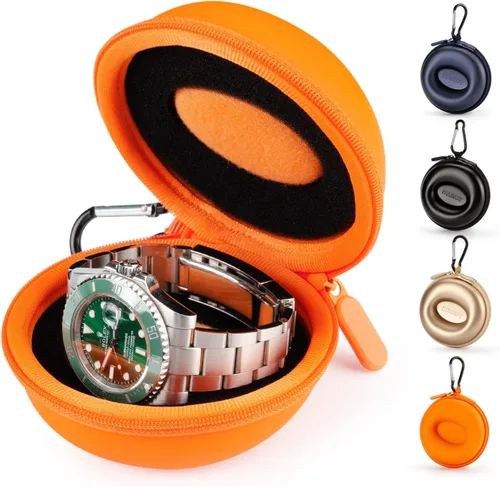 Estuche de viaje para mujer caja portátil de un solo reloj organizador de caja de reloj de viaje 1 ranura - Se adapta a todos los relojes de pulsera