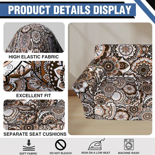 Miniatura 2 de Fundas elásticas para silla, fundas elásticas para sillón de 2 piezas, fundas de sofá lavables con diseño floral para sillón, protector de muebles