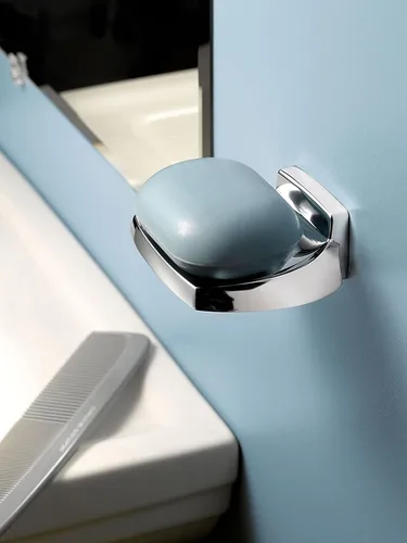 Miniatura 3 de Moen Donnor Collection P5860 - Toallero de mano de baño contemporáneo cromado de 6.25 pulgadas de diámetro, montaje en pared