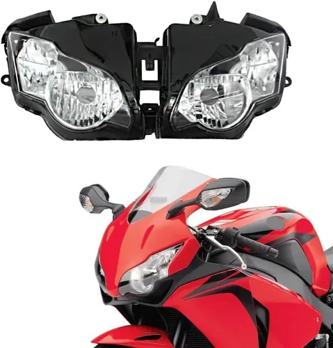 Miniatura 22 de Ensamble de lámpara de faro delantero para motocicleta compatible con Yamaha YZF600 R6 2006 2007 06 07 YZF-R6 Faro frontal transparente para moto
