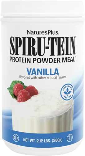 NaturesPlus SPIRU-TEIN, Vainilla, 2.12 libras, paquete de 2 – Proteína en polvo de espirulina – Vitaminas y minerales para energía – Vegetariana,