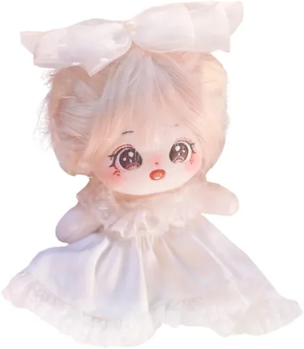 Miniatura 22 de niannyyhouse Muñeca de peluche de 7.9 in para niña, cuerpo de peluche humanoide, sin atributo, 8 pulgadas, cuerpo normal, ropa de vestir, regalos