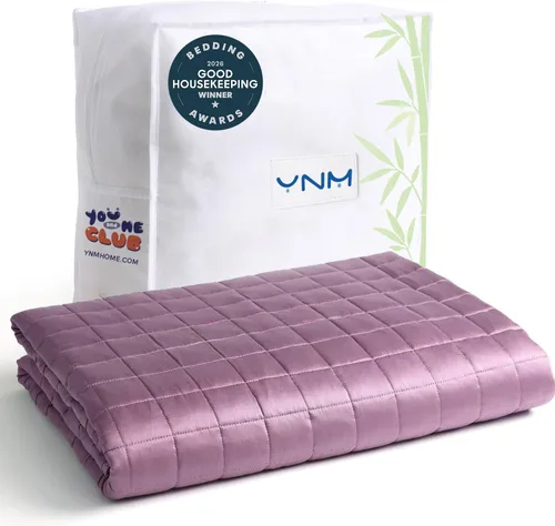 Miniatura 18 de YnM Manta con peso refrescante para adultos, terciopelo refrescante y acogedor de doble cara, manta pesada de 30 libras para parejas, uso en cuatro