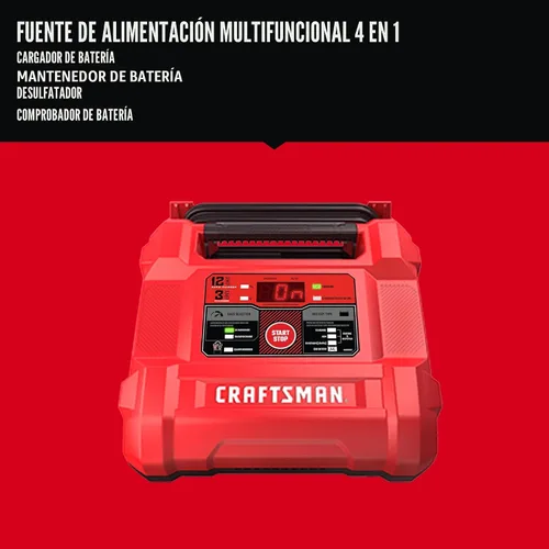 Miniatura 2 de CRAFTSMAN Cargador y Mantenedor de Batería de Auto 12A, Solución 4-en-1, Probador de Batería, para Baterías de 6V/12V de Deportes Acuáticos