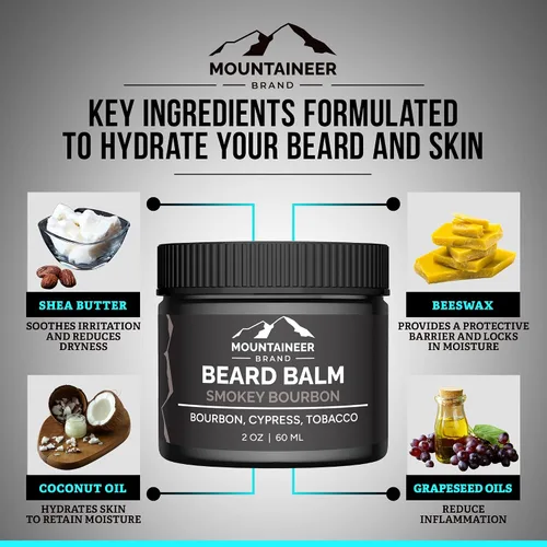 Miniatura 6 de Mountaineer Brand - Bálsamo natural para barba con aroma a bourbon ahumado, aromas inspirados en la naturaleza, mantequilla de barba para hombres