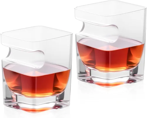 Miniatura 12 de KAMMAK Juego de 2 vasos de whisky, 7.05 onzas, vasos Old Fashioned para whisky escocés, cócteles, ron, vodka en bar y regalos de fiesta