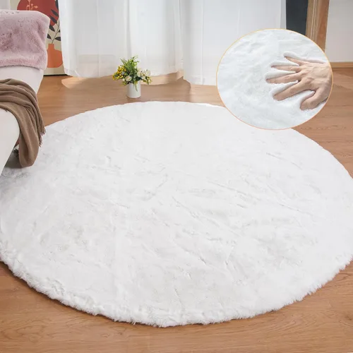 Miniatura 62 de ORINOVA Alfombra de felpa marrón claro beige de 8 x 10 pies para sala de estar, alfombra bohemia esponjosa de piel de conejo grande para dormitorio