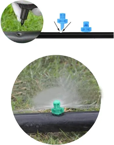 Miniatura 4 de 90 unids, 90/180/360 ángulo rociadores en miniatura jardín césped agua atomización rociador boquilla sistema de riego planta riego riego jardín riego