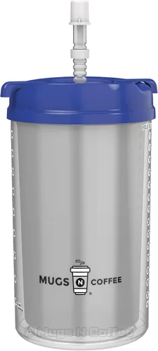 Miniatura 2 de Taza de hospital aislada de doble pared de 32 onzas, taza para bebidas frías, asa de transporte grande, incluye popote (1, azul)