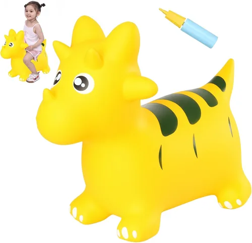 Miniatura 8 de INPANY Tolva de unicornio rosa, tolva de caballo, juguete inflable inflable para niños, niños y niñas, niños pequeños (bomba incluida)