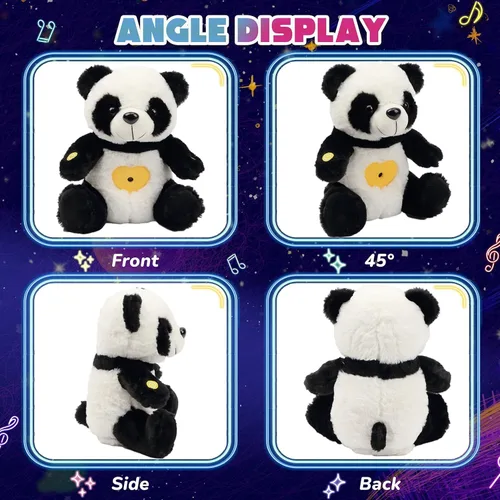 Miniatura 10 de Peluche de panda con proyector de estrellas musicales, luz nocturna ajustable, canta, animales de peluche iluminados, juguetes de peluche