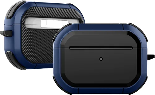 Miniatura 10 de ORIbox Funda protectora que absorbe los golpes compatible con AirPods 1 y AirPods 2, cuerpo completo resistente con llavero para AirPods, azul