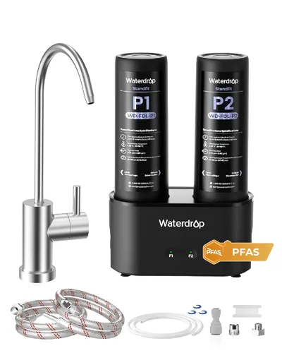 Miniatura 11 de Waterdrop 10UA PRO Filtro de agua para debajo del fregadero, no se requiere perforación, recordatorio de tiempo, fácil instalación, reduce el plomo