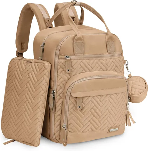 Miniatura 8 de iniuniu Mochila para pañales, kit 4 en 1, bolsas de bebé unisex grandes para niños y niñas, mochila de viaje impermeable con bolsa para pañales Azul