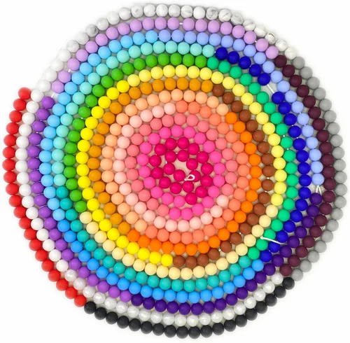 Miniatura 7 de 600 cuentas de silicona, cuentas redondas de silicona de 0.472 pulgadas a granel para hacer llaveros, 30 colores, cuentas focales de silicona