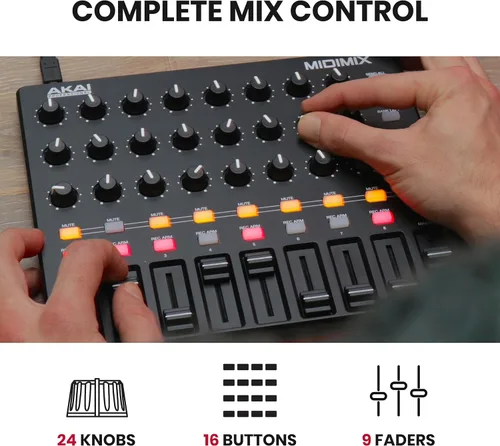 Miniatura 3 de Akai Professional MIDImix - Controlador MIDI USB y mezclador con atenuadores asignables y atenuador maestro, 24 perillas y 16 botones, mapeo 1 a 1