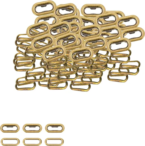 Trimming Shop Ojales ovalados con arandelas, ojales duraderos de latón a prueba de óxido para manualidades de cuero, bolsos, ropa, cinturones, Bronce
