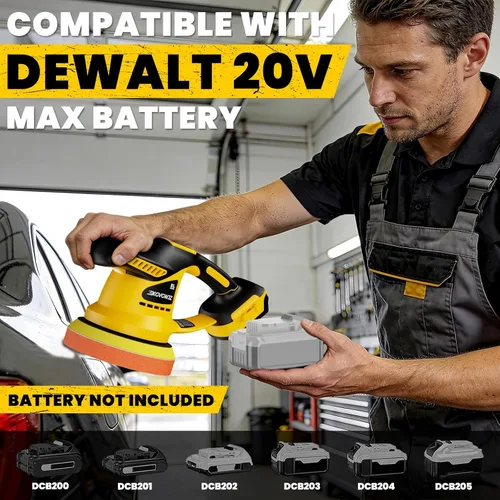 Miniatura 2 de Pulidora inalámbrica para batería Dewalt de 20 V, 450 W sin escobillas para coche, pulidora de cera con disco de 6 pulgadas, 6 velocidades variables