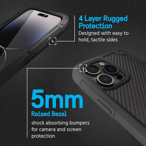 Miniatura 4 de Pelican Shield Kevlar Series - Funda para iPhone 14 Pro de 6.1 pulgadas [Compatible con MagSafe] Funda de carga magnética para teléfono con clip