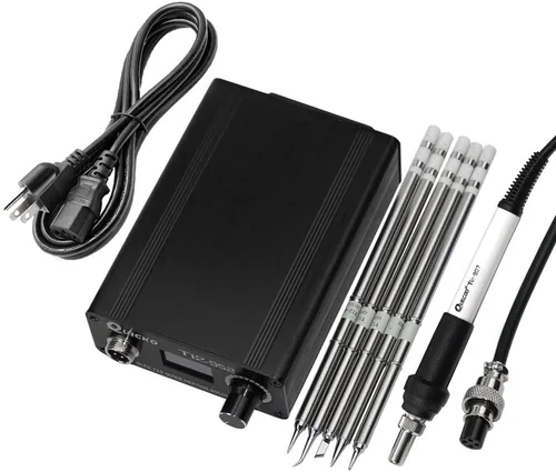 Miniatura 8 de QUICKO Estación de soldador T12 Pantalla OLED Controlador de temperatura de soldadura electrónica Puntas de hierro Manija Caja de aleación