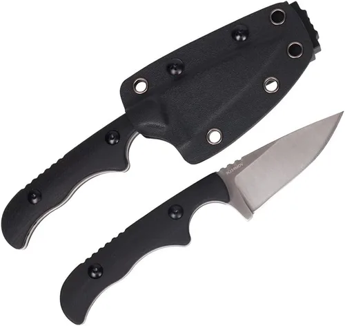 Miniatura 9 de MASALONG kni232 EDC 9Cr14MOV Cuchillo de acero inoxidable duro Cuchillos de hoja fija para acampar (punta pequeña A)