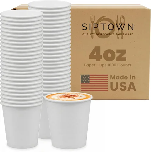 Vasos de papel de 4 onzas, paquete de 1000 unidades para café y espresso, 1000 unidades a granel para el hogar, oficina, restaurantes y fiestas,