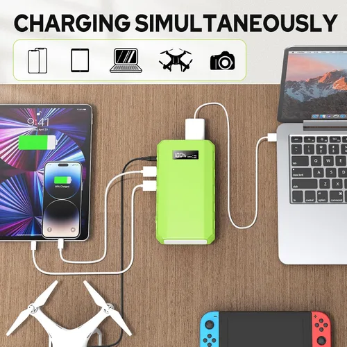 Miniatura 2 de powkey Estación de Energía Portátil con Salida de CA, Paquete de Batería Externa de 65W/110V 24000mAh/88.8Wh, Fuente de Alimentación Portátil