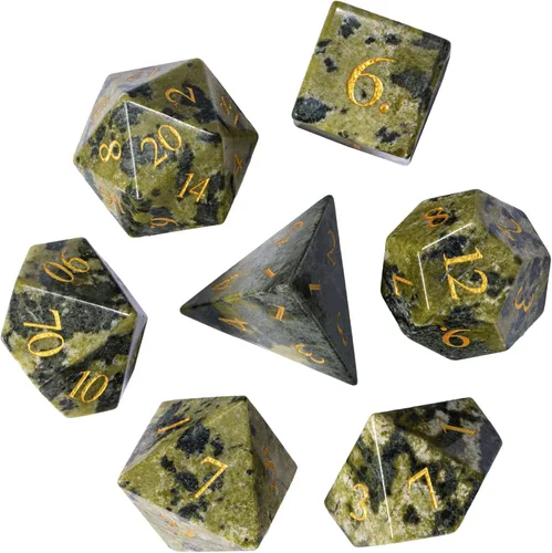 Miniatura 29 de UDIXI Juego de dados de piedras preciosas de amatista, dados DND de piedra de cristal D&D con estuche de regalo para juegos de rol y juegos de mesa
