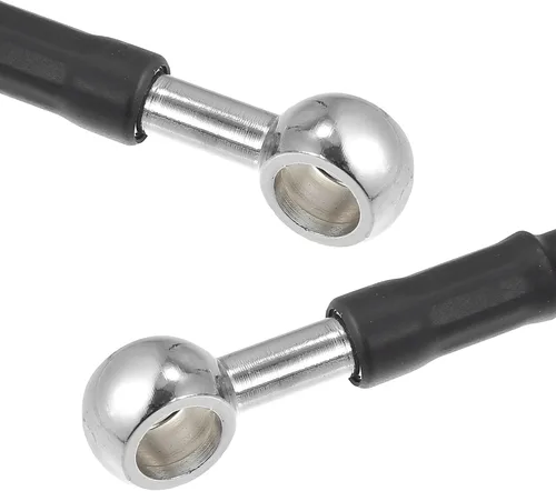 Miniatura 8 de X AUTOHAUX 39.4 in 39.37" Longitud 0.394 in ID motocicleta hidráulico freno línea aceite manguera tubo 0° acero inoxidable trenzado cable para ATV