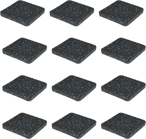 Miniatura 13 de Almohadillas para cinta de correr, tapete para equipo de ejercicio con goma de alta densidad para proteger suelos de 3.94 x 3.94 x 0.5 pulgadas