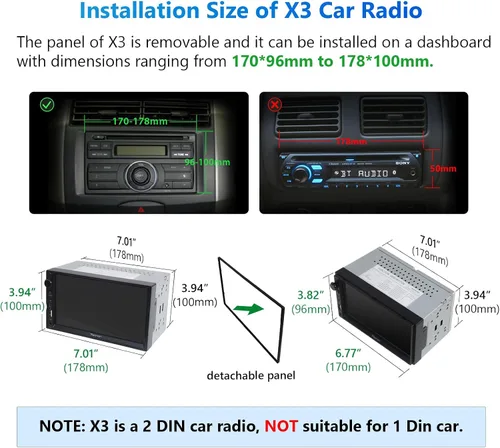 Miniatura 5 de EONON - Estéreo de coche de 7'' de doble DIN, inalámbrico CarPlay y Android Auto, receptores de audio para coche con cámara de respaldo AHD, DSP