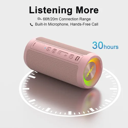 Miniatura 4 de Ortizan Altavoz Bluetooth portátil inalámbrico, IPX7 impermeable, a prueba de polvo y a prueba de óxido, potente sonido de 24 W, graves mejorados