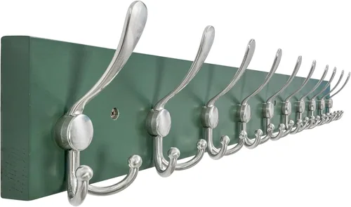 Miniatura 21 de SKOLOO Perchero de pared montado en la pared de estilo rústico: Perchero de pared de pino de madera auténtica de 40,6 cm de orificio a orificio