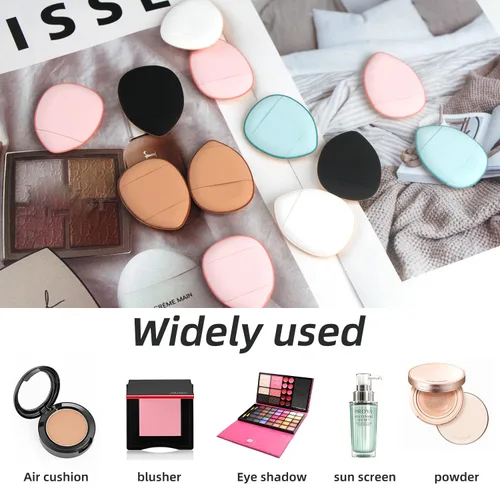 Miniatura 4 de Finger Puff, 12 piezas de mini esponja de maquillaje, adecuada para base, corrector, sombra de ojos, herramientas de maquillaje de belleza