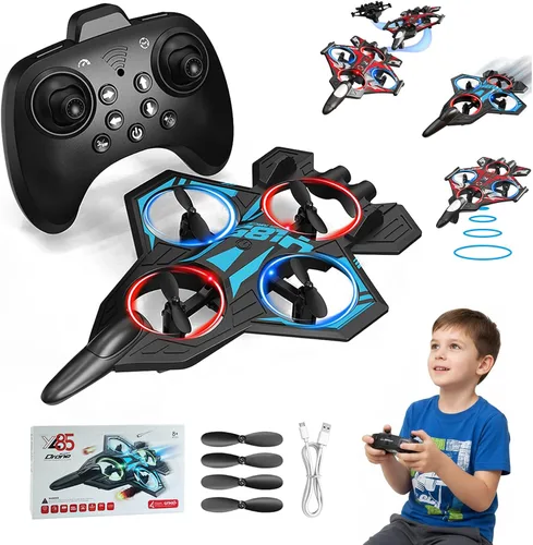 Miniatura 10 de Avión RC Fighter Jet con cámara y pantalla para adultos y niños, avión de acrobacias de control remoto con giros de 360°, retención de altitud
