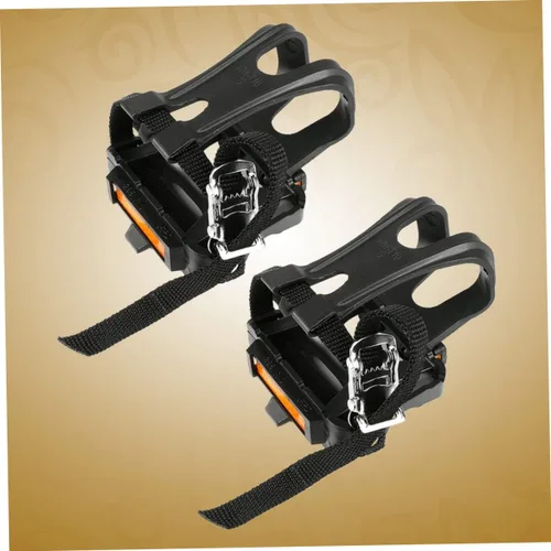 Miniatura 8 de BESPORTBLE Correa para pedal de bicicleta, clip de nailon para el dedo del pie para carretera montaña negro agujero reflectante ajuste pedales