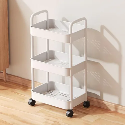 Miniatura 6 de Carrito de pañales para bebé con ruedas y mango, carrito rodante de 3 niveles, organizador de pañales, caddy de guardería, organizador de bebé