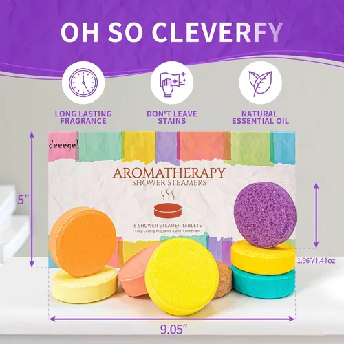 Miniatura 8 de Vaporizadores de ducha de aromaterapia, regalos de cumpleaños para mujeres, paquete de 8 (1.41 onzas/1.41 oz), regalos para el día de la madre