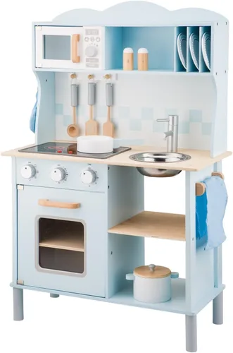 Miniatura 2 de Nuevos juguetes clásicos de madera azul juego de simulación cocina para niños con juego de roles Bon Appetit Cocina eléctrica incluidos Accesorios