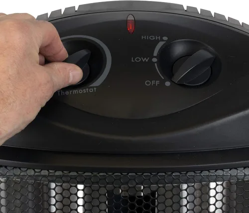 Miniatura 4 de BLACK+DECKER Calentador de torre de cuarzo radiante infrarrojo, calentador de espacio de 1500 W con termostato ajustable, calentador portátil con 2