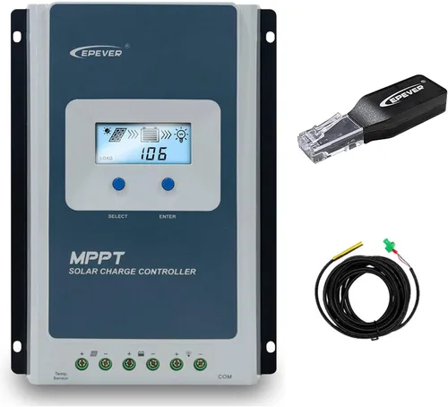 Miniatura 8 de EPEVER - Controlador de carga solar MPPT de 40 A, 98 % de alta eficiencia con pantalla remota MT50 de 12 V/24 V, auto para sistemas marinos