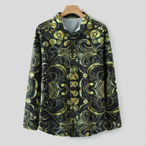 Miniatura 4 de ZDFER 2022 Nuevas camisas para hombre, camisas casuales de talla grande, camisas de manga larga con botones, camisas coloridas con cuello hawaiano