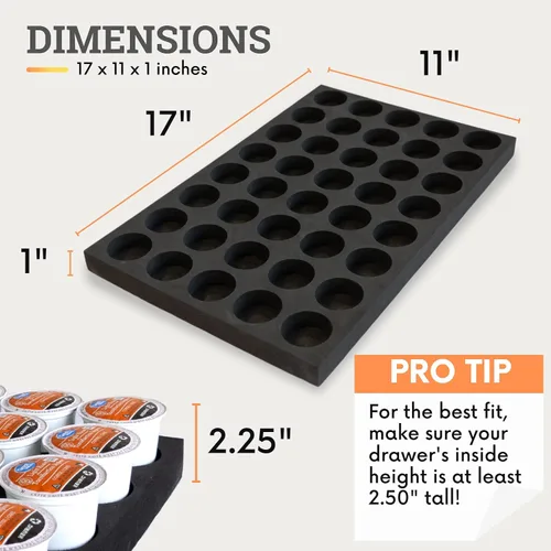Miniatura 2 de Soporte para tazas K compatible con cápsulas de café Keurig, soportes organizadores de cajones de taza K, almacenamiento de tazas K y organizador