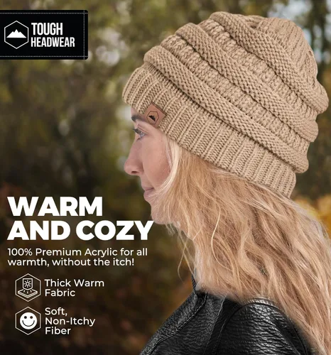 Miniatura 52 de Gorro de punto para mujer, cálido y suave, elástico, para clima frío de Tough Headwear