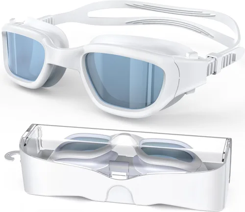 Miniatura 11 de Gafas de natación polarizadas, gafas de natación unisex para adultos, antivaho, anti UV, vista amplia, gafas de piscina para hombres y mujeres