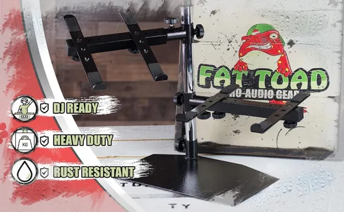 Miniatura 8 de Fat Toad Soporte Doble para Laptop DJ (Edición PRO de Mesa) – Estante Portátil de 2 Niveles para Equipo de PC con Monturas de Soporte