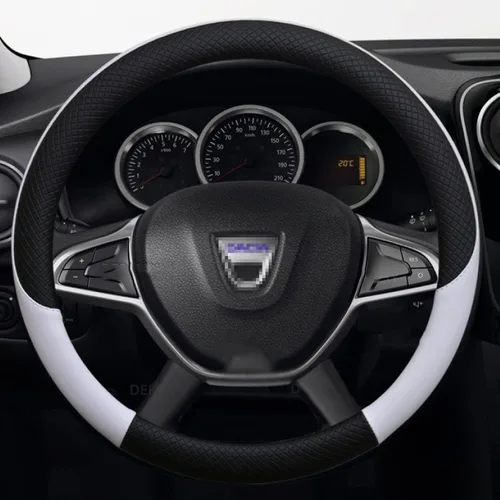 Miniatura 3 de Para Dacia Sandero Stepway Crossover, para Renault Sandero, cubierta de volante de coche de cuero PU Accesorios para automóviles