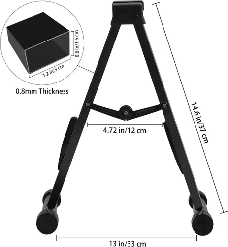 Miniatura 6 de EASTROCK Soporte de guitarra profesional portátil negro trípode ajustable con marco A para guitarra acústica, múltiples guitarras para guitarra