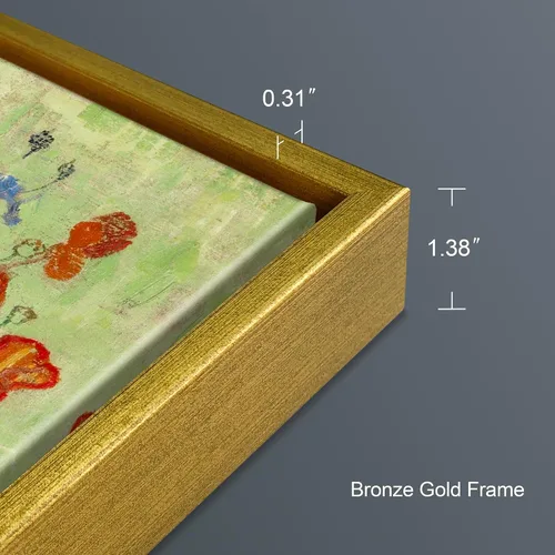 Miniatura 9 de Wieco Art - Arte enmarcado para pared de "Varios amapolas rojas y margaritas" por Vincent Van Gogh, reproducción de pinturas, lienzos abstractos