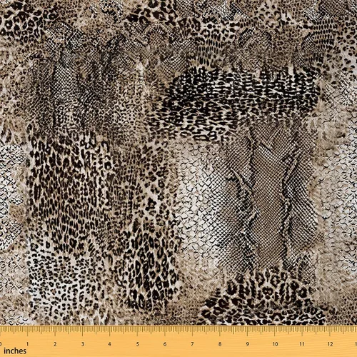 Miniatura 45 de Tela con Estampado de Leopardo por Yarda, Tela de Tapicería de Guepardo Africano Vida Silvestre para Sillas Sofá, Tela Impermeable de Piel de Animal